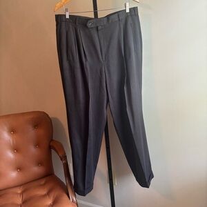 Perry Ellis Gray Dress Pants Pleated Wool Blend